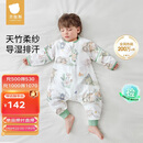 贝肽斯婴儿睡袋夏季竹棉纱布宝宝睡衣分腿儿童防踢被睡袋前4后2灵鹿 M