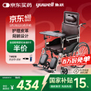 鱼跃(yuwell)护理型轮椅车H059B老人半躺型带坐便器椅餐板钢管可折叠