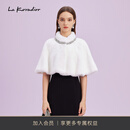 拉珂蒂（La Koradior）商场同款2024新款气质水貂毛短款外套毛皮披肩 白色 L