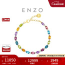 周大福ENZO 彩虹誓约18K金镶多彩宝石钻石手链 EZV8785 17.5cm