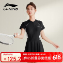 李宁（LI-NING）泳衣女连体裙式游泳衣遮肚显瘦抗氯速干温泉泳装546 黑色 XXL 