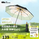 蕉下（beneunder）防紫外线三折双层黑胶晴雨伞防晒伞BM664月雾