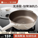 KIWICOO德国钛聚力平底锅不粘锅家用牛排煎锅无涂层煎蛋炒锅电磁炉燃气灶 【钛聚力煎炒锅】聚油抗凸 28cm