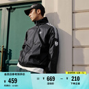 adidas休闲简约三条纹梭织立领夹克外套男装阿迪达斯官方三叶草 黑色 XL