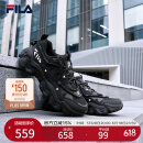 FILA 斐乐男鞋老爹鞋休闲5代猫爪复古运动鞋 黑色 -BK 42