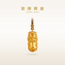 老铺黄金古法手工足金项链 · 貔貅吊坠（绳链款） 中号金重约24.0g