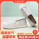 泰和源女士夏季布鞋中老年时尚百搭妈妈鞋EVA软底防滑一脚蹬厚底渔夫鞋 兰色 38
