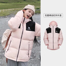 骆驼（CAMEL）小太阳-石墨烯户外羽绒服秋冬新款男女加厚保暖羽绒服面包服 N163B，白玉粉/幻影黑，男女同款 M