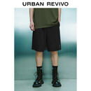 UR2025秋季新款男装时尚休闲百搭松紧腰抽绳短裤UMY650013 正黑 31