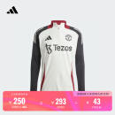 adidas曼联足球训练运动半拉链卫衣男装新款阿迪达斯官方JE3737 汉玉白/黑色 L