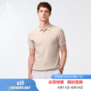 哈吉斯（HAZZYS）男装 2025夏季新款【棉/桑蚕丝】polo领短袖针织衫男ABYZD0CAF04 米色BI L （175/96A 48）