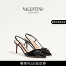 华伦天奴VALENTINO[礼物]女士 VLOGO SIGNATURE 漆皮高跟鞋凉鞋 黑色 35 （偏大半码）