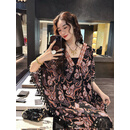 三吉黑花【赛雅】流苏罩衫高密度万针刺绣女2025新款独特超好看 黑粉 S