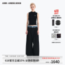 ANN ANDELMAN【明星同款】 官方直营 牛仔腰头拼接西裤直筒长裤 黑色 36