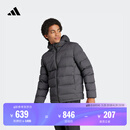 adidas 600蓬休闲保暖连帽鸭绒羽绒服男阿迪达斯官方轻运动IK3174 黑色 2XL