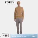 PORTS宝姿男装2024秋冬新品细腻羊绒菱形格柔软吸湿保暖针织衫 驼色 L