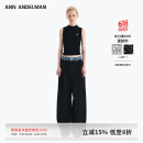 ANN ANDELMAN【明星同款】 官方直营 牛仔腰头拼接西裤直筒长裤 黑色 36