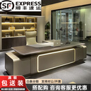 老板桌简约现代时尚轻奢总裁桌高端领导办公桌椅组合董事长办公桌 2.4米老板桌