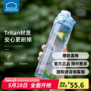 乐扣乐扣（LOCK&LOCK）人鱼线塑料运动水杯夏天便携水壶带刻度提手男女水杯子700ML蓝色