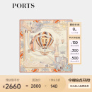PORTS宝姿2024春夏女装新品复古文艺桑蚕丝斤丝绸大方巾围巾 咖啡色