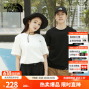 北面（The North Face）短袖T恤男女情侣款小熊宽松休闲透气半袖 米白色 L /175