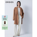 ERDOS 中长款纯色通勤风宽松外套西装领茧型简约百搭女毛呢大衣 枫叶棕 165/88A/L