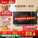 美的（Midea）微波炉烤箱一体机 小型家用20升微波炉  光波加热 钻石背板（M1-L201B）