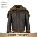 博柏利（BURBERRY）男士美拉德休闲版型厚款飞行员夹克皮衣皮夹克外套男装 80771861 水獭棕 50
