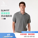 哈吉斯（HAZZYS）男装 2025夏季新款简约上衣休闲翻领短袖POLO针织衫男ABYZD0CAX11 灰色GE M （170/92A 46）