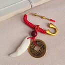 OIDSG老凤凰999婴儿压惊别针蛇宝宝孕妇黑狗牙护身符防儿童外出惊吓桃 朱砂珠+铜钱+狗牙别针 2定位珠