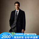 Scofield【100%绵羊毛】男士24年冬季新款羊毛英伦中长款毛呢外套大衣 藏青色 M (170)
