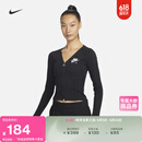 耐克（NIKE）官方女子长袖上衣休闲运动刺绣个性柔软FD2377 010黑 XS