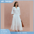 Fabrique月光白刺绣纯棉蕾丝V领七分袖上衣半裙套装2025夏季新品 套装 S /P