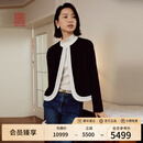EP雅莹高端系列 小香风撞色包边毛呢外套 春装商场同款1201C 藏青 XL /5