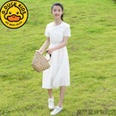 G.DUCKKIDS女大童连衣裙夏装2025新款儿童洋气韩版时尚公主裙女童夏季长裙子 白色 160 cm
