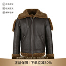 博柏利（BURBERRY）男士美拉德休闲版型厚款飞行员夹克皮衣皮夹克外套男装 80771861 水獭棕 50