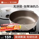 KIWICOO德国钛聚力平底锅不粘锅家用牛排煎锅无涂层煎蛋炒锅电磁炉燃气灶 【钛聚力煎炒锅】聚油抗凸 28cm