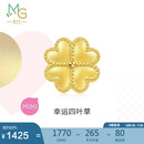 周生生黄金转运珠 浪漫奇缘四叶草足金串珠生日礼物不含绳链92447C