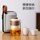 不拙户外旅行茶具套装便携式旅游露营出差茶具快客杯雅白云海一壶三杯
