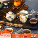 auratic国瓷永丰源 幸福和鸣 8头陶瓷茶具套装-茶壶组 （4人位）礼盒包装