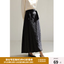 独束大码女装中式简约大气浪漫马面裙女春装新款微胖mm气质典雅女裙 水墨黑 XL (尺码：3)