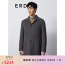 ERDOS 职场通勤风商务休闲单排扣纯色男毛呢大衣 深棕骑兵纹 M 170/92A