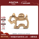 AGATHA 小狗发夹头饰高端发卡女【520情人节】生日礼物送女友鲨鱼抓夹 金色大发夹