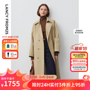 朗姿Basic衣橱经典双排扣风衣外套法式高智中长款大衣气质 深米色3 S