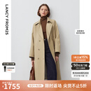 朗姿Basic衣橱经典双排扣风衣外套法式高智中长款大衣气质 深米色3 S