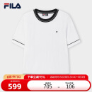 FILA斐乐官方女子编织衫2025夏季时尚休闲简约基础短袖上衣