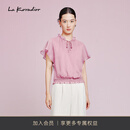拉珂蒂（La Koradior）Lakoradior拉珂蒂优雅减龄夏季新款简约纯色圆领套头上衣小衫女 浅紫罗兰色 M