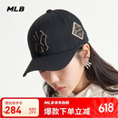 MLB帽子男女刺绣硬顶棒球帽运动四季遮阳帽3ACP8501N-50GOS-F/金色