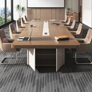 圣黎会议桌大型长桌办公室桌椅长方形接待洽谈长条桌4.0米桌+12把椅子