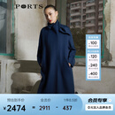 PORTS宝姿女装长袖短大衣LL9C019LWF063 丹宁蓝 S (4)